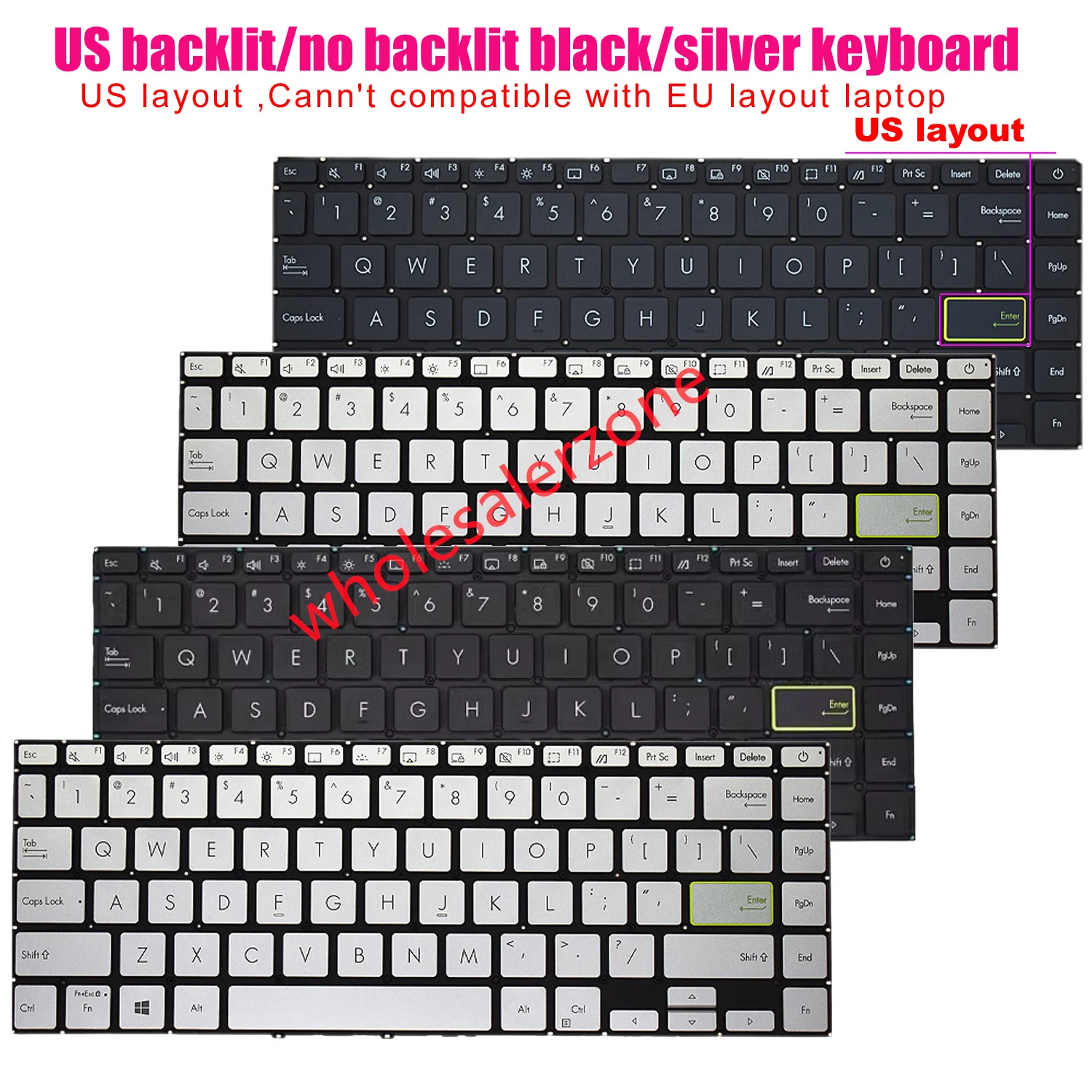 New US Keyboard For Asus Vivobook X421 X421E X421IA X421EQY X421F X421FAY X421J X421JQ X421JPY,M433 M433I,E410 E410M laptop