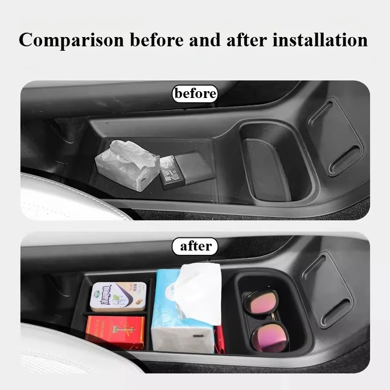 

Armrest Storage Box Lower Layer Storage Interior Modification Accessories Tools Center Console Organizer Tray for Polestar 4