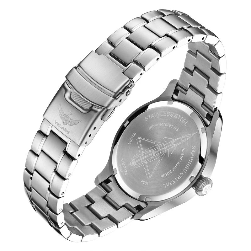 Yelang Men Pilot Watch 42mm Sport Military Quartz Wristwatch Luminous Tubes 10ATM Waterproof Sapphire Mirror VL58 Mov