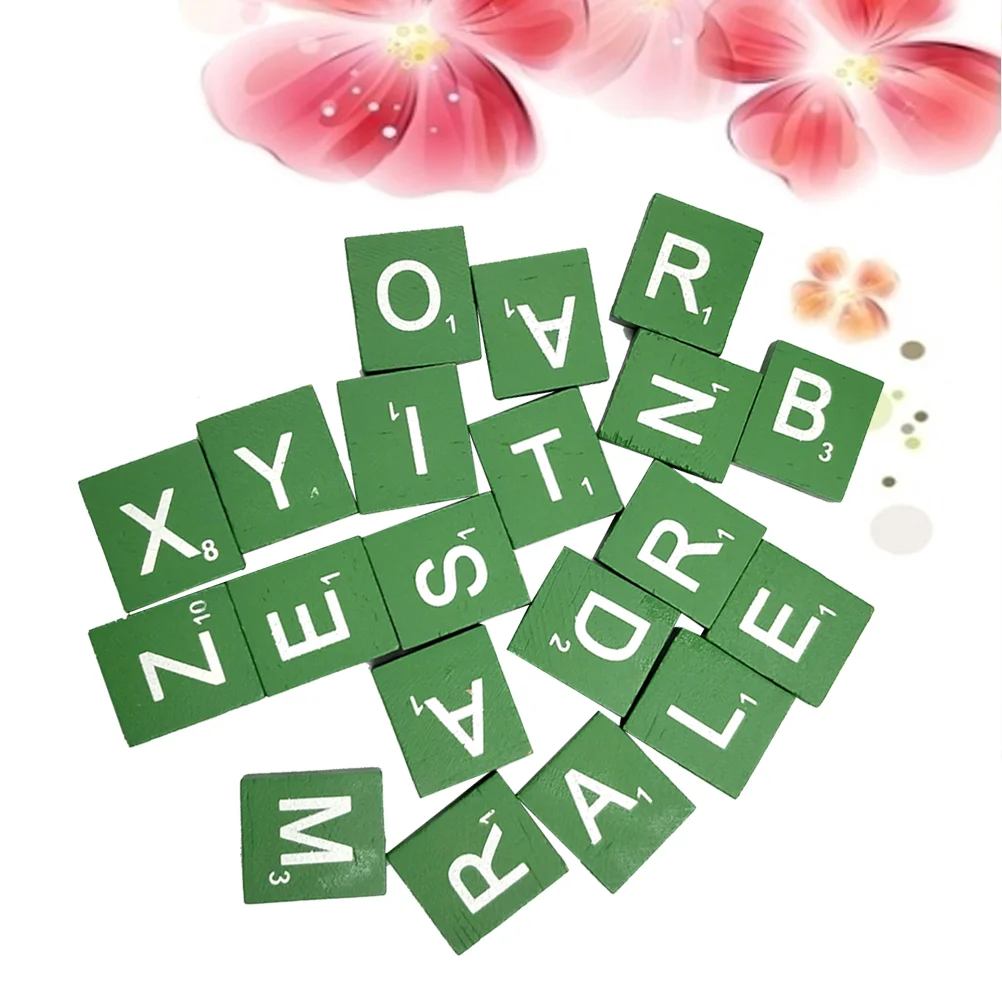 Letters Crafts Wood Chips Decorate Wooden Cubes for Baby Puzzle Puzzles Toddlers