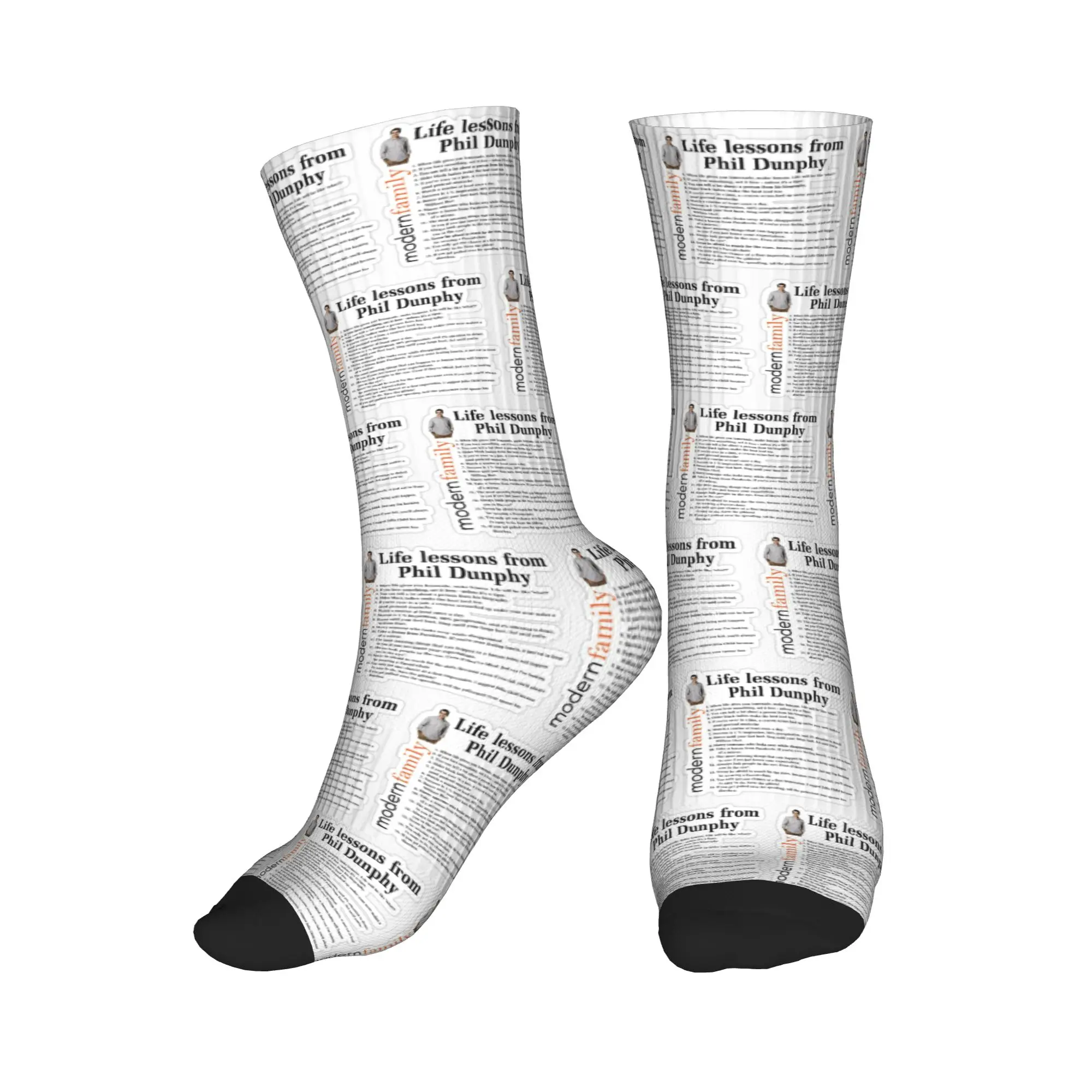 

All Seasons Life Lessons Phil Dunphy Sport Middle Tube Socks Super Soft Crew Socks Fashion Stockings for Men Women