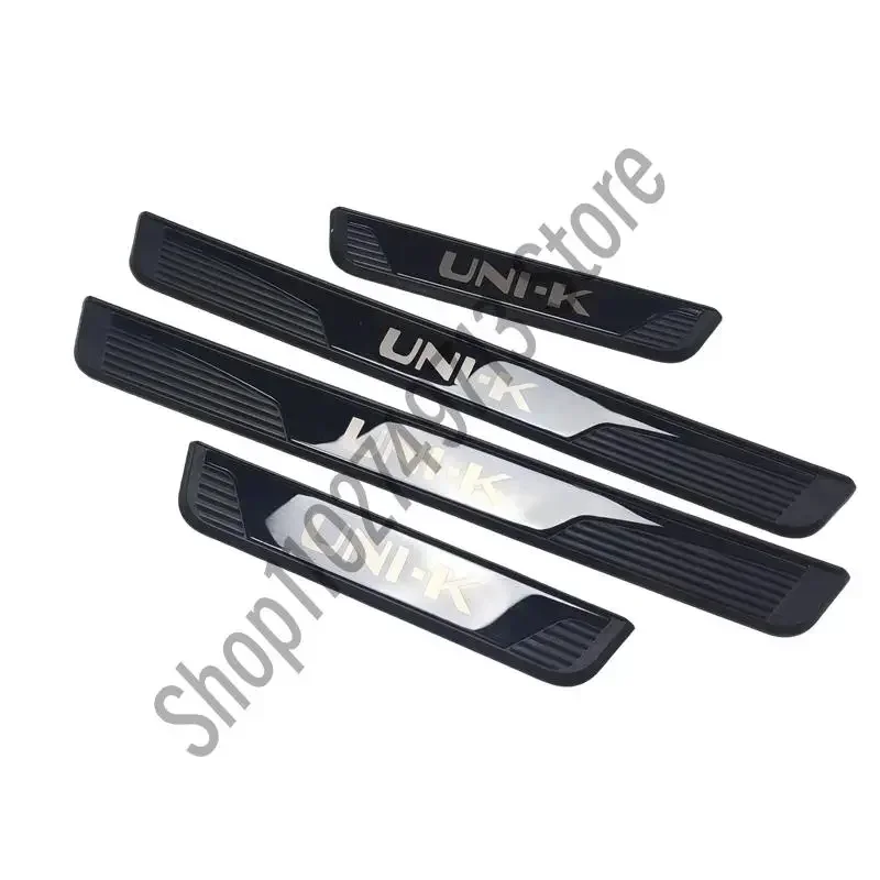 For chang an uni-k unik 2020-2024 Auto Door Sill Plate Trim ABS+Stainless Steel Threshold Kick Pedal Scuff Sticker Car Styling