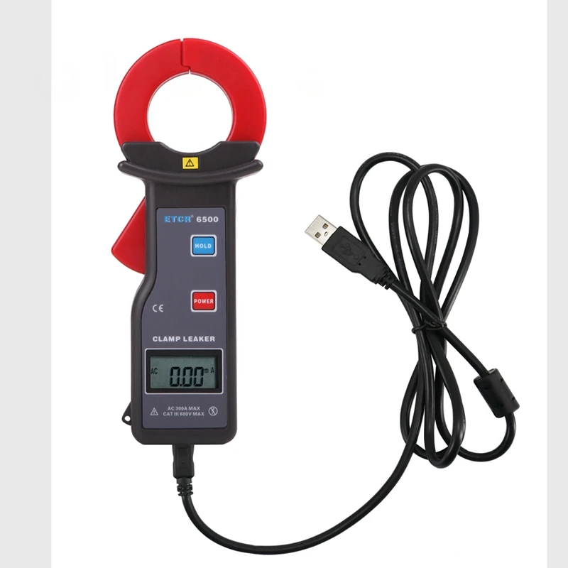 ETCR High Accuracy Clamp Leakage Current Meter AC Leakage Current Inspection Peak Data Hold Storage Value Set Alarm Indication