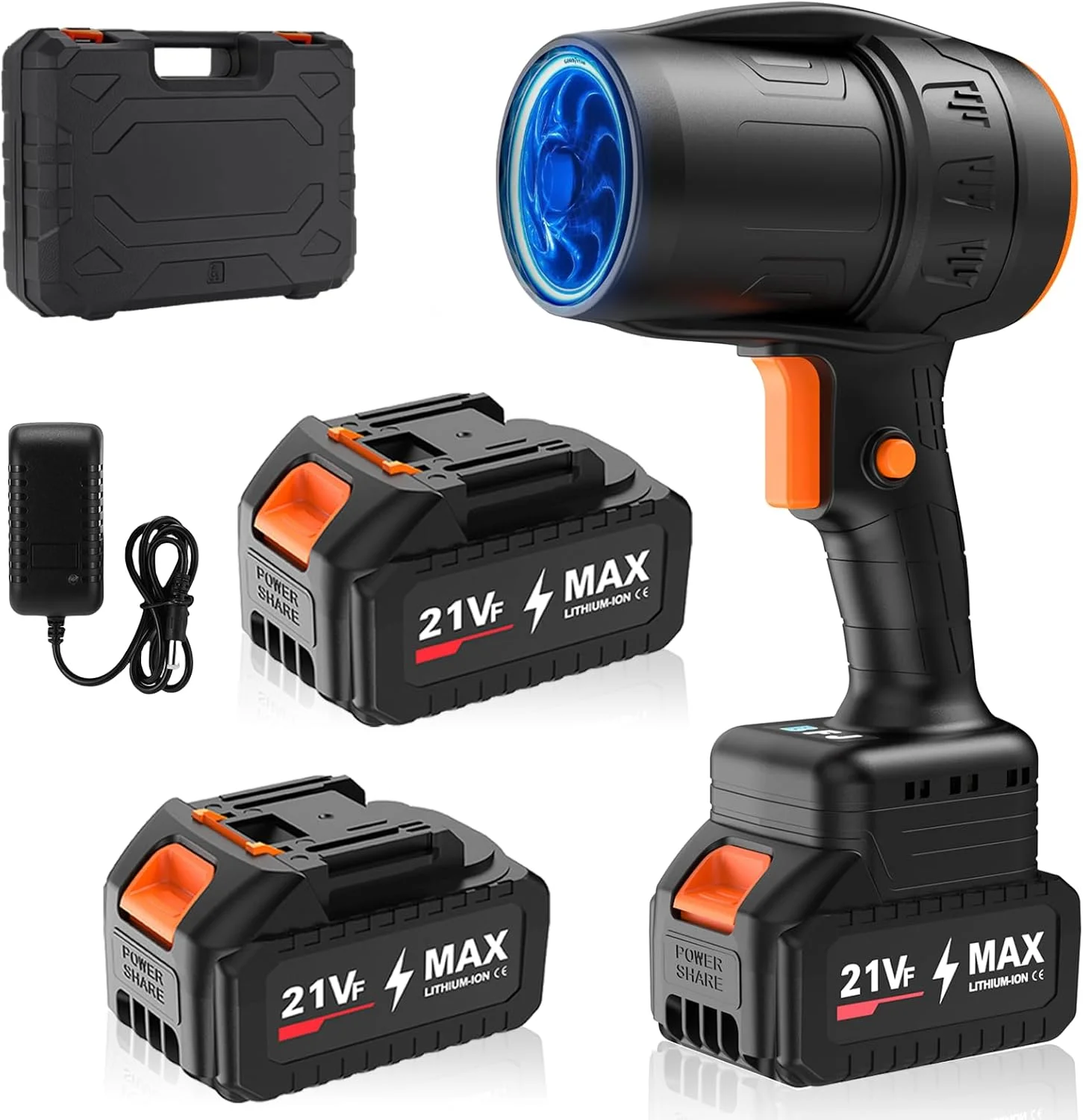 

500,000RPM Cordless Leaf Blower with 2 Batteries & Charger, Lightweight for Patio Lawn Garage Cleaning
