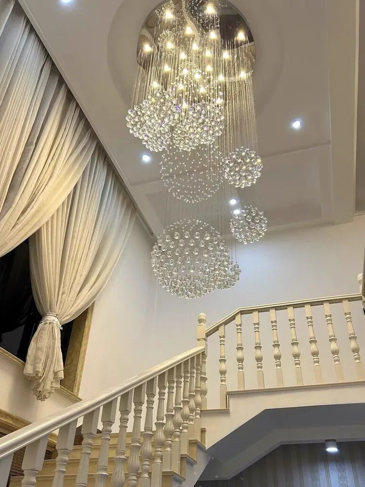 

Nordic Crystal LED Chandeliers Living Room Villa Decorative Chandelier Lighting Pendant Lamp Modern Crystal Staircase Chandelier