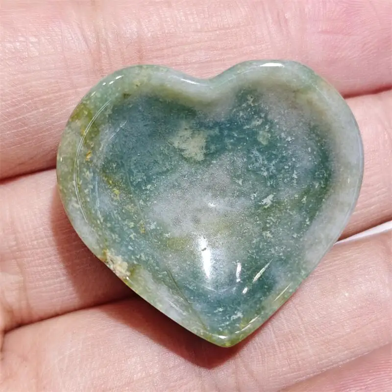 Natural Ocean Jade Bowl Carving Healing Fengshui Stone Gemstones Office Home Decoration Holiday Gift 2PCS