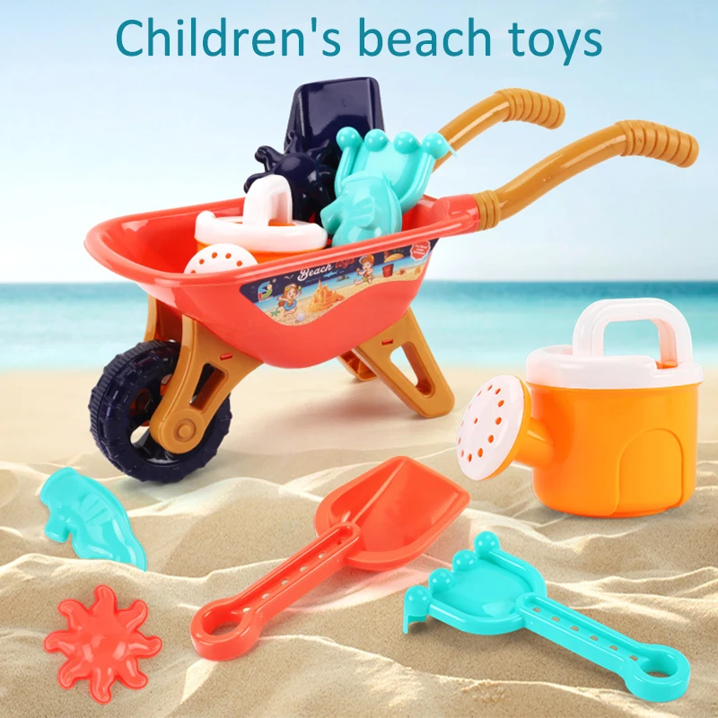 Beach Toy Stroller Kids Excavator Toy Kids Wheelbarrow Kid Sand Toys Set Cart Beach Sand Toy Plastic Kids Sand Playset Baby