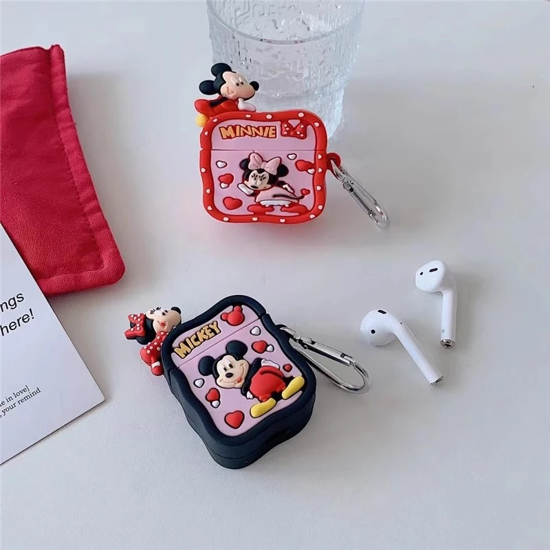 Disney Cute 3D Cartoon Mickey Minnie AirPods Pro Protective Case Apple 1/2/3 Generation Wireless Bluetooth Headphone Case Soft