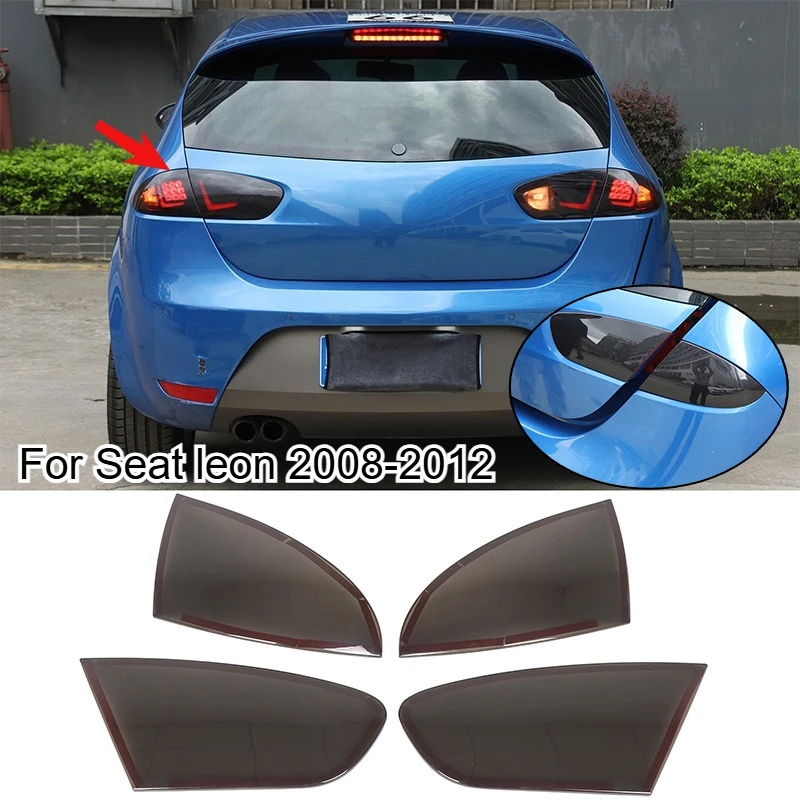 Para Seat leon 2008 2009 2010 2011 2012 luz trasera carcasa negra cubierta protectora de luz trasera accesorios exteriores decorativos ABS