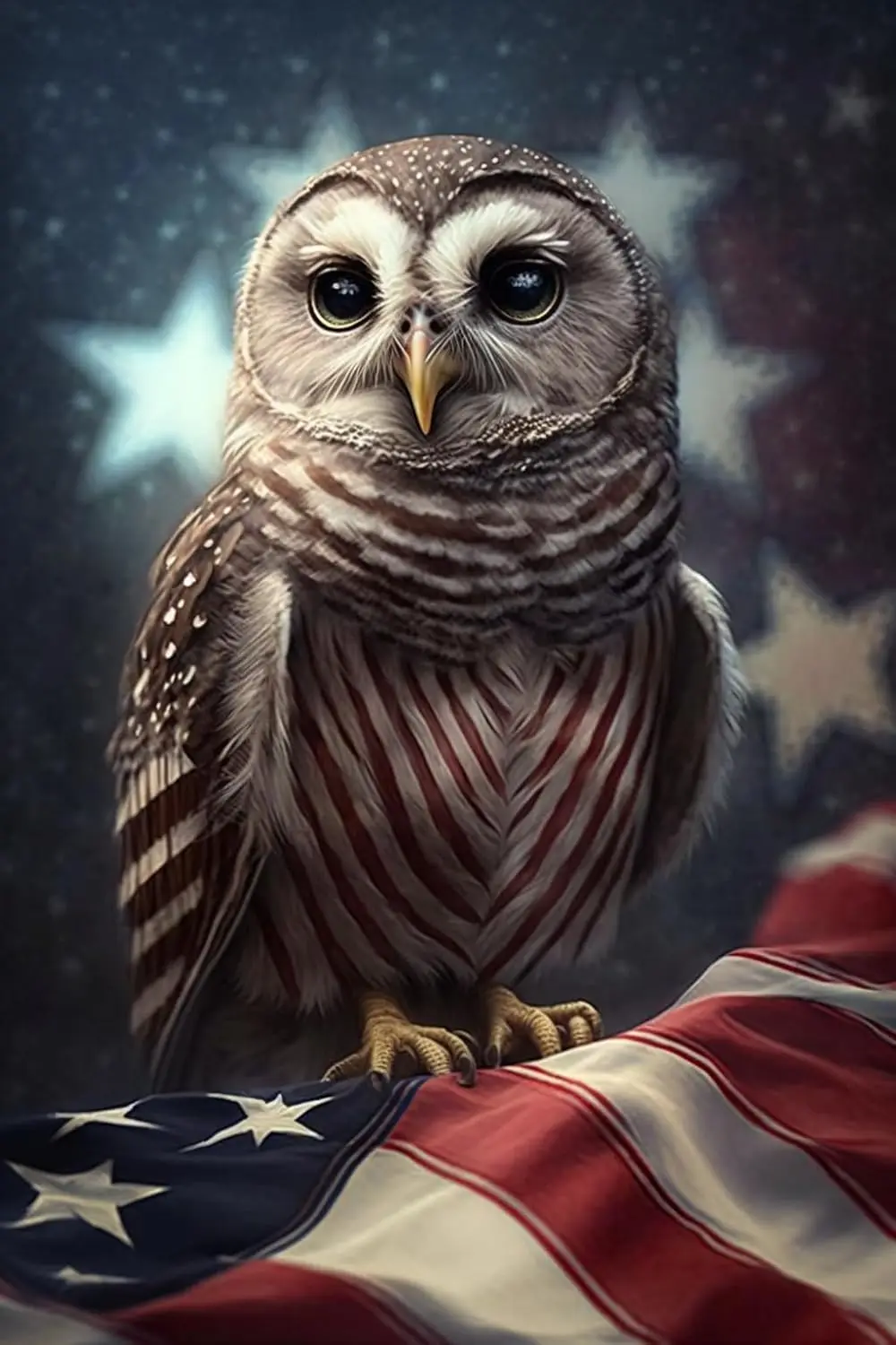 لغز خشبي DIY - بومة العلم المخطط - أحجية الصور المقطوعة مكونة من 500 قطعة #1