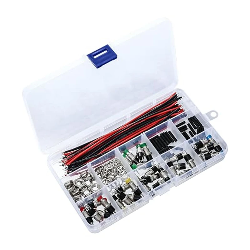 7mm Mini Momentary Push Button Switch Normal Open ON/Off 2 Pin SPST Self Reset Round Switch with 15cm Soft Silicone Wires