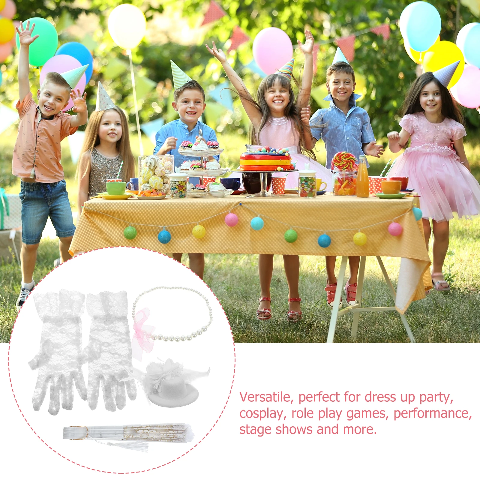 

Pink Kids Party Dress Up Accessories Girls Birthday Makeup Toy Sturdy Material Tea Party Favors Cosplay Props PARTY HAT