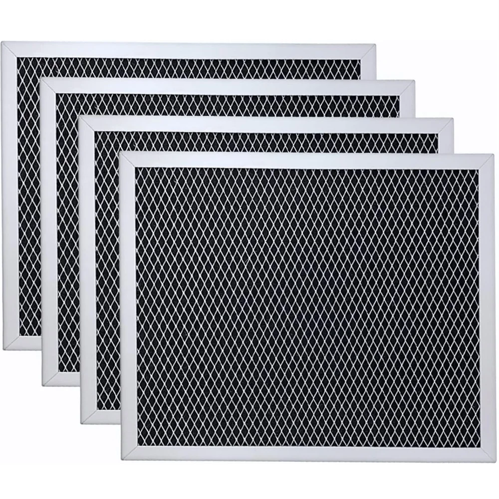 4 Pack Range Hood Filter 97007696 Aluminum Charcoal Combo Compatible with Whirlpool W10355450 Broan Nutone 6105C