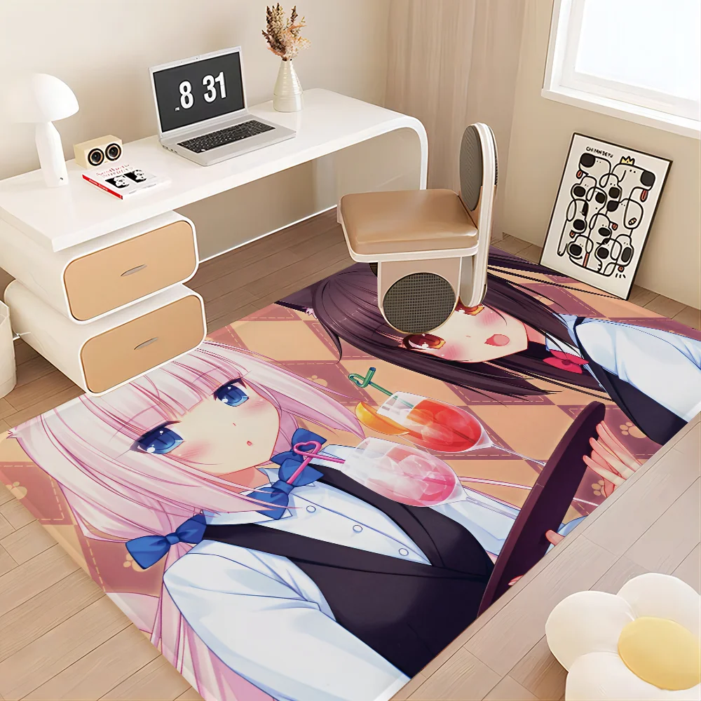 Nekopara Anime Floor Mat Floor Mat Non-Slip Laundry Room Mat Laundry Decor Balcony Child Living Room Household Carpets