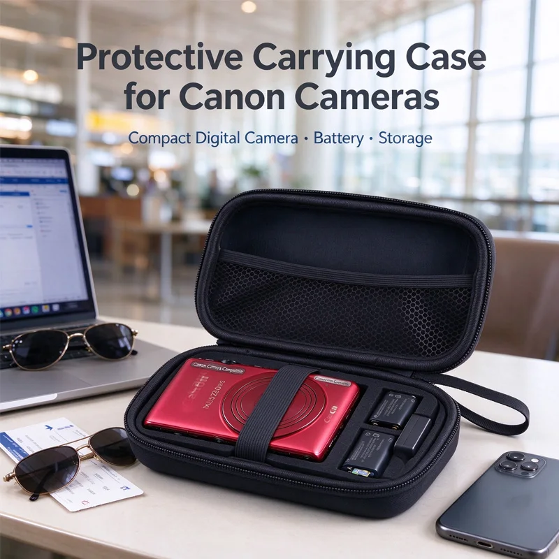 Camera Case for IXUS Series, Compact Protective Pouch, Shockproof Travel Organizer for Daily Use, Portable Carrying Bag