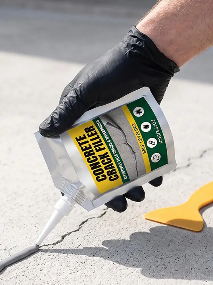 Concrete Crack Filler Self-Leveling Crack Filler for Concrete Waterproof Repair Sealant for Cement Driveways Patio Sidewalk