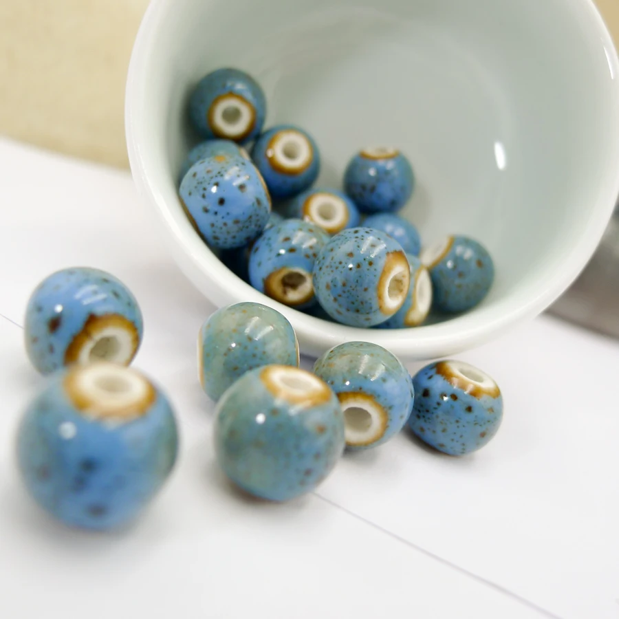 10# 40pcs DIY Ceramic Beads DIY  Not Silicone Porcelain Bead For Jewelry Making 10mm  Beads #A301A