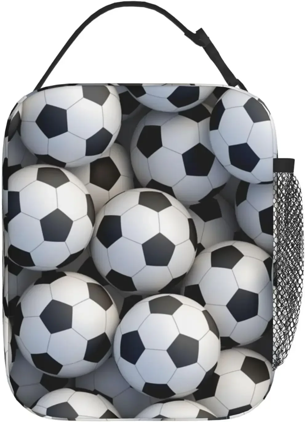 Soccer Lunch Box for Kids Adults Girls Boys Balls Lunch Bag Cooler Tote Reusable Insulated Lunch Bag Container Gifts for Picnic