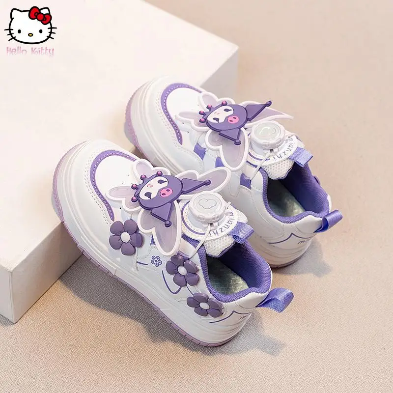 

Обувь для скейтбординга с мягкой подошвой Hello Kitty для девочек в стиле аниме Sanrio Kuromi, осенняя новая модная повседневная обувь с героями мультфильмов Kawaii, детская спортивная обувь
