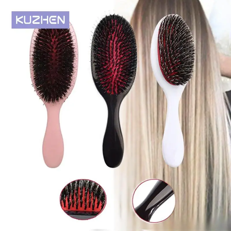 Men Boar Bristle Hair Brush Medium Bristles African 360 Wave Hairdressing Brush Mustache Brush Care