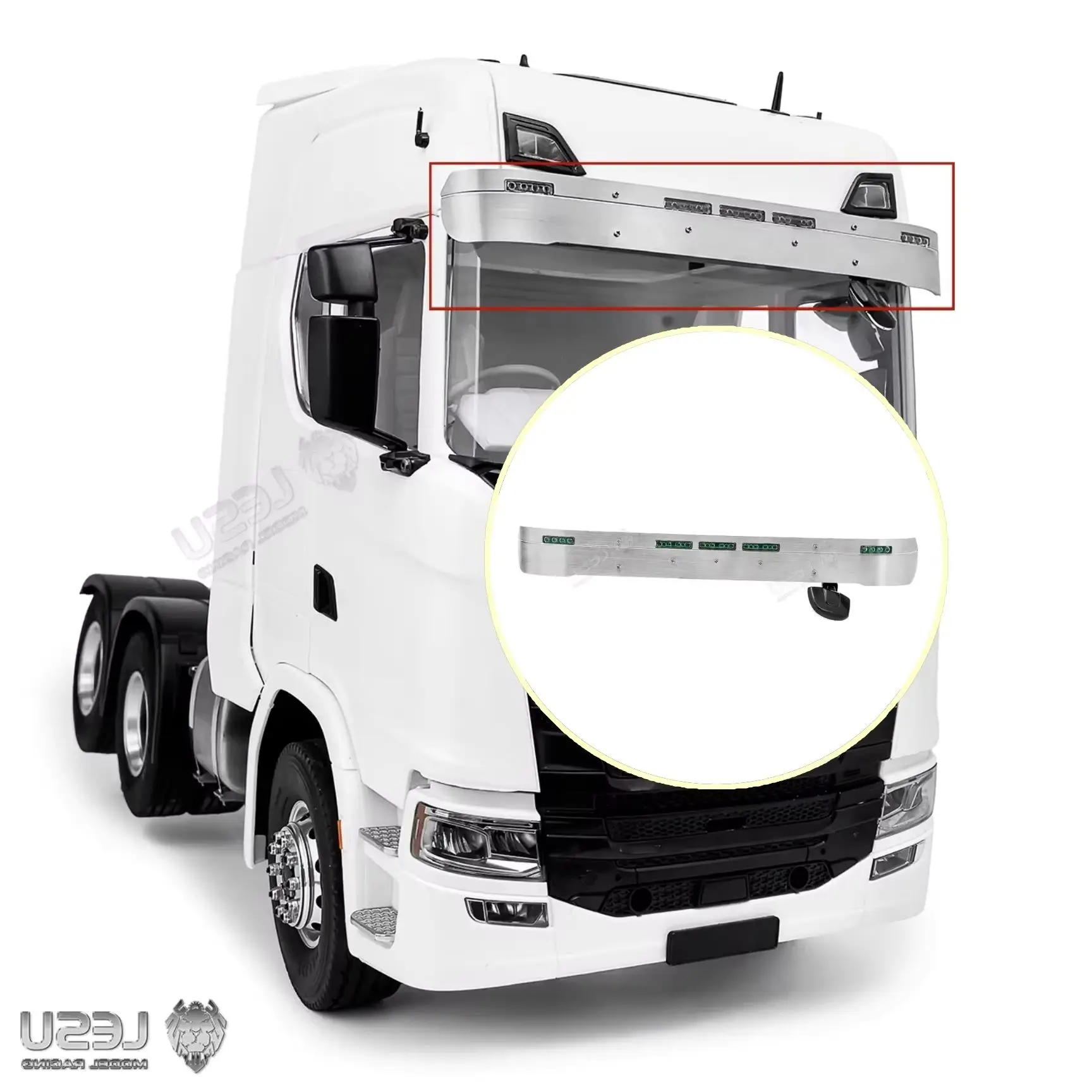 

770S прожектор на крыше, светодиодный набор из нержавеющей стали S-1254-E для 1/14 Tamiya RC Scania 770S, детали игрушек с дистанционным управлением