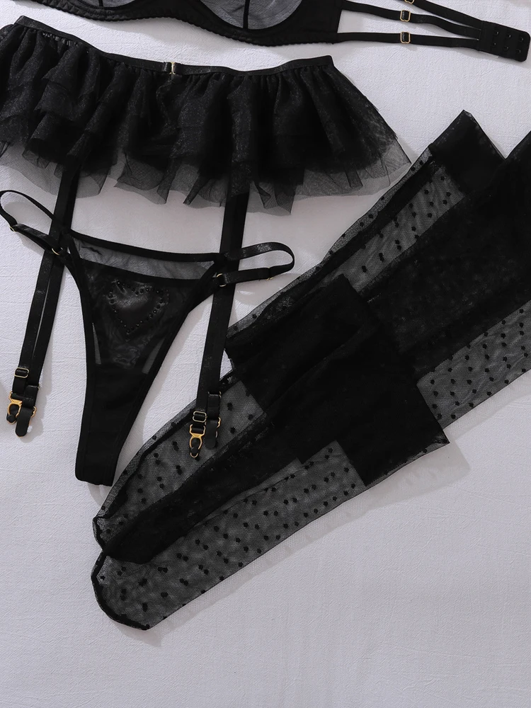 Women Transparent Underwear Set Sexy Costumes Delicate Bra Kit Push Up Sexy Lingerie Bra Panties Set Outfit Fancy Intimate