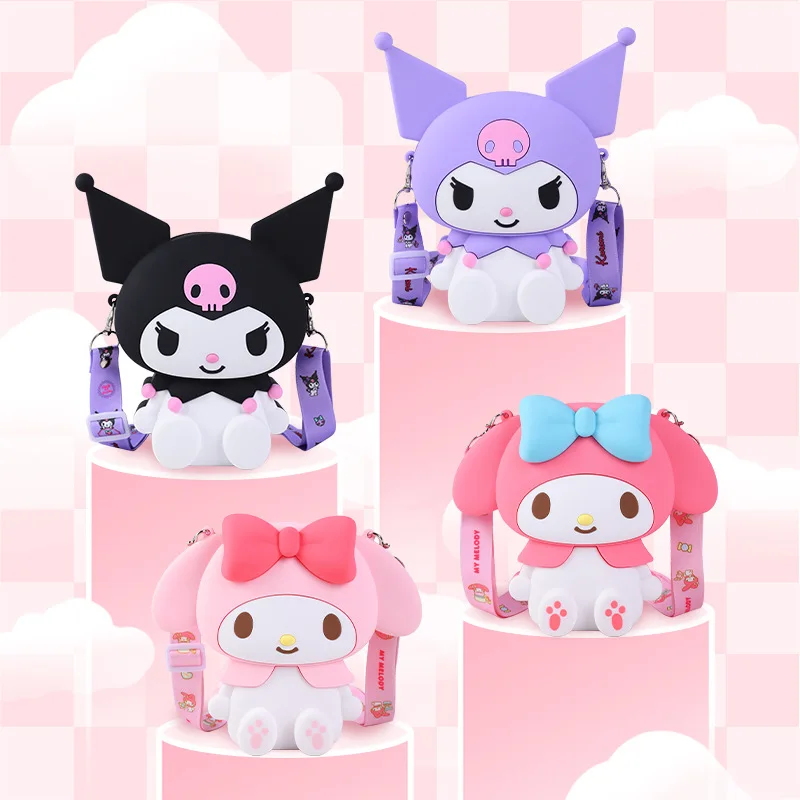 

Аниме MINISO сумка Kawaii Kuromi сумка через плечо My Melody Силиконовая Водонепроницаемая сумка через плечо мультяшная принцесса сумка для детей Подарки