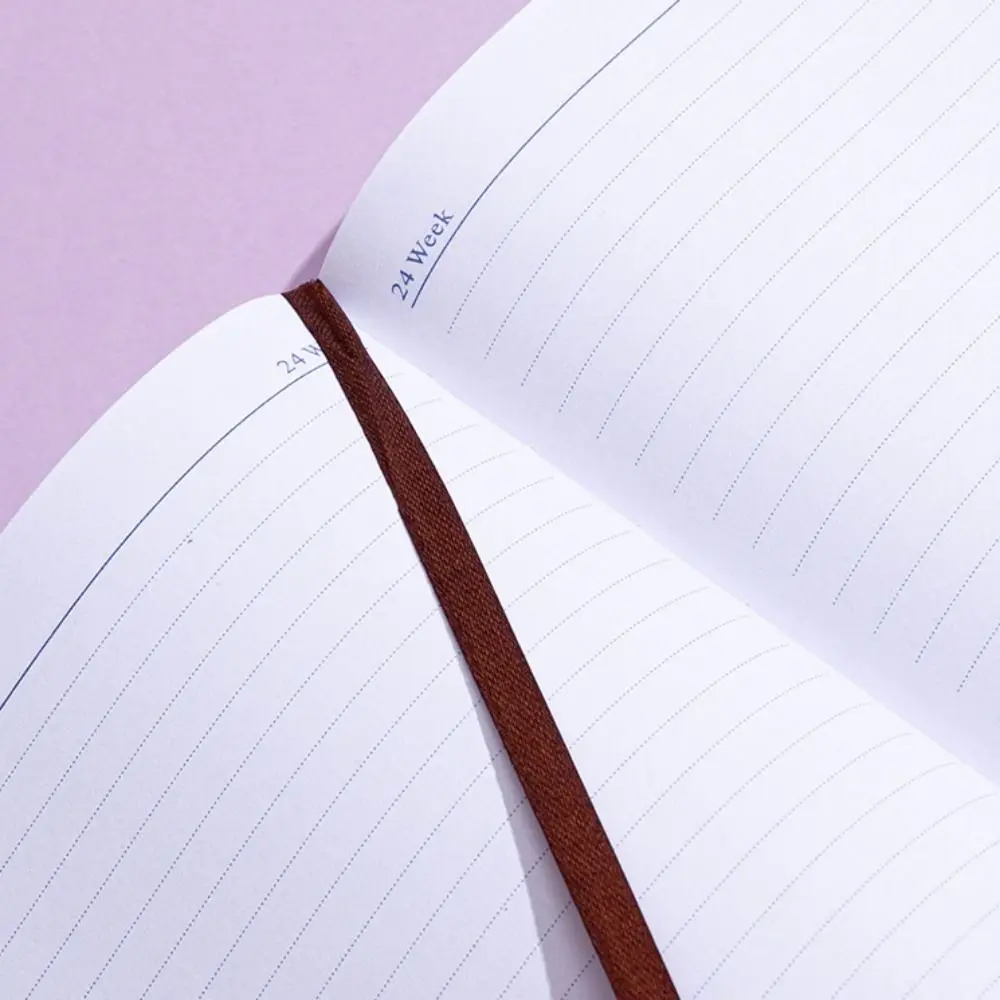 Portable A5 2027 Schedule Book Planner Reminder Textured PU Daily Planner Book To Do List Agenda Book Office Supplies