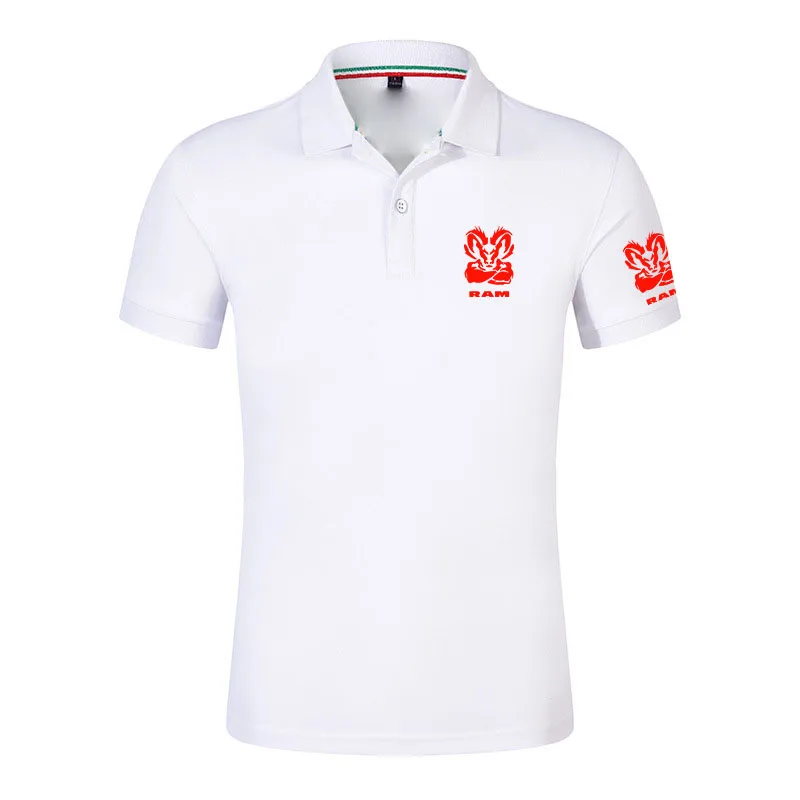 Short Sleeve Summer Slim Fit Solid Color Lapel Top Ram 1500 Turbo Car Logo Print 2026 Men's Daily Business Ice Silk Polo Shirt