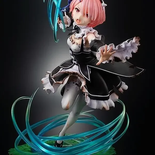 Re: Zero Kara Hajimeru Isekai Seikatsu Rem Anime Figure Ram and Roswaal's Battle Desktop Decoration Kawaii Ornament