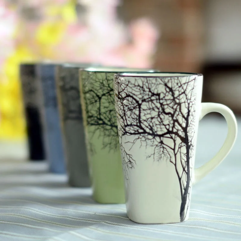 

Retro Artistic Large Capacity Ceramic Mugs Tea Milk Tea Brewing Couple Glasses Water Cups Gift for Lazy People