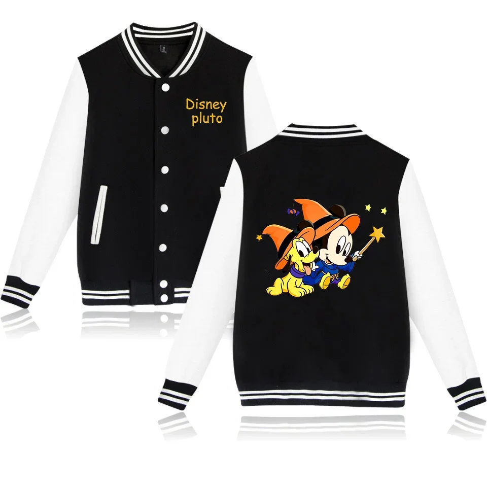 Disney Cartoon Pluto Dog Bomber Jacket Women Men Autumn Baseball Jacket Coat Student Streetwear Harajuku Bomber College Jacket