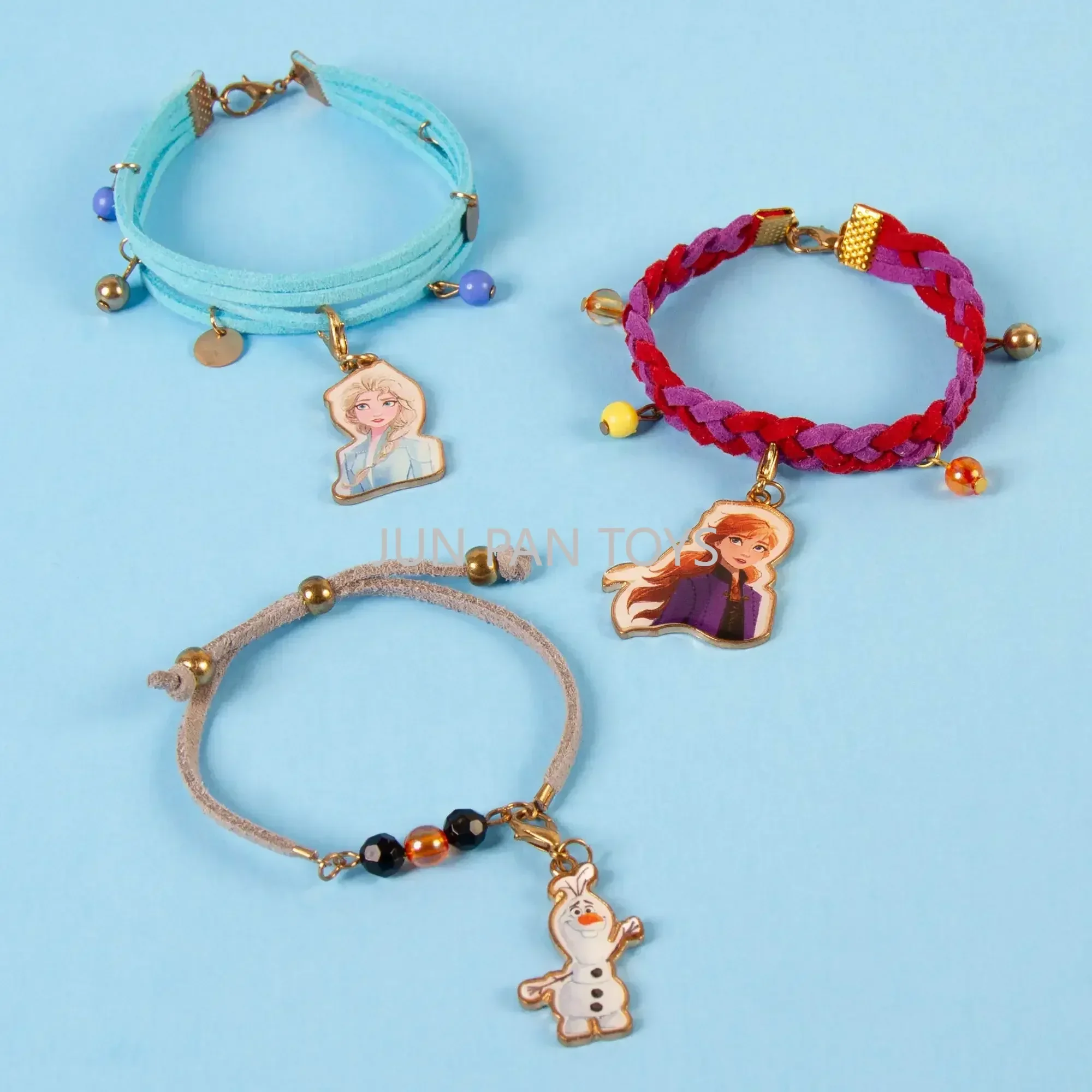 Ensemble de bijoux Disney Frozen pour enfants, Make It Real, bracelet à breloques bricolage, kit exécutif, jouets pour filles avec breloques, perles, faux daim et plus encore