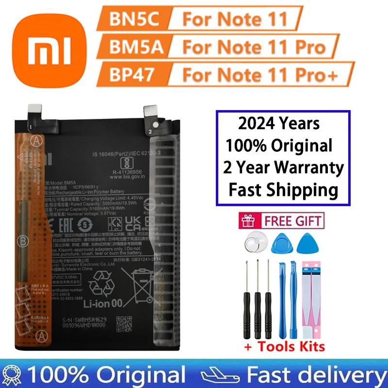 

BN5C для Xiaomi Poco M4 Pro 5G Redmi Note 11S / BM5A для Note 11 Pro / BP47 для Redmi Note11 Pro +/запасная батарея для телефона