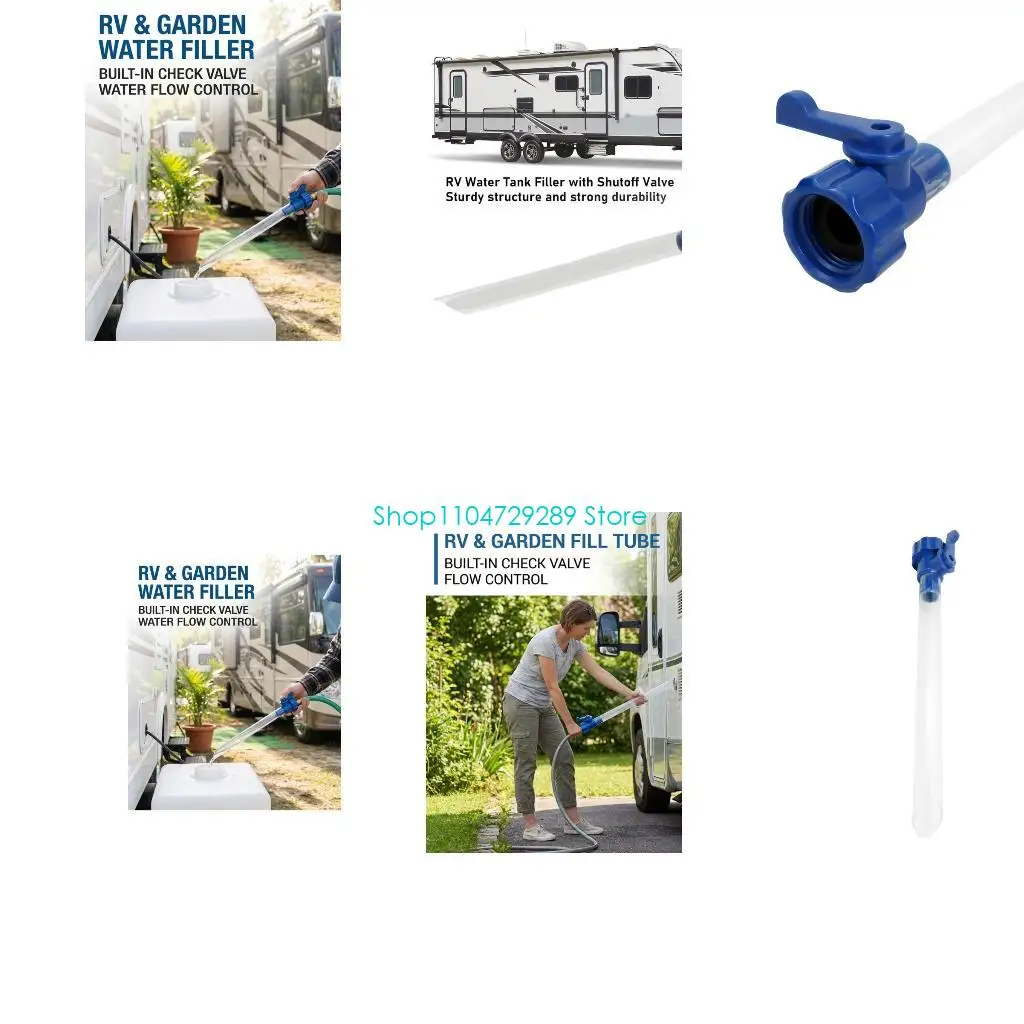 D8KE Motorhome Water Fill Tube with Manual Shutoff Control Suitable for Travel