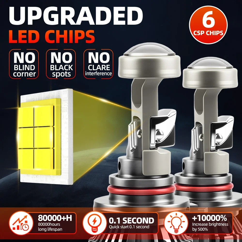 40000LM 9005/HB3  Projector Lens Headlight Car LED Bulb Canbus 120W 3570 CSP Turbo Led  Diode Bulb DC12V