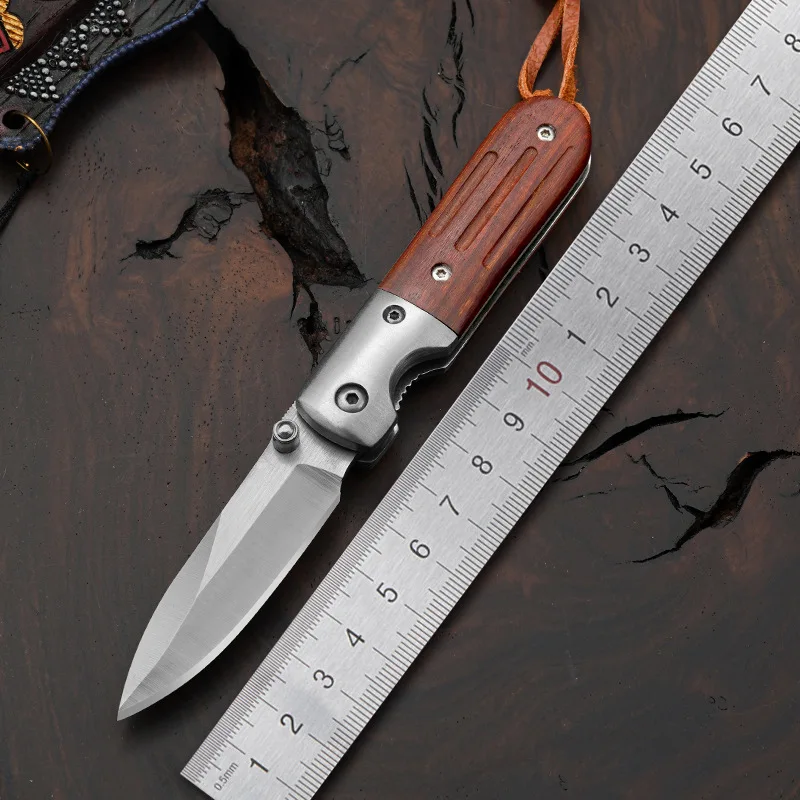 Outdoors Folding Knife Camping High Hardness Rescue Wilderness Exploration Portable Knife for Hunting & Fishing Men's Gift