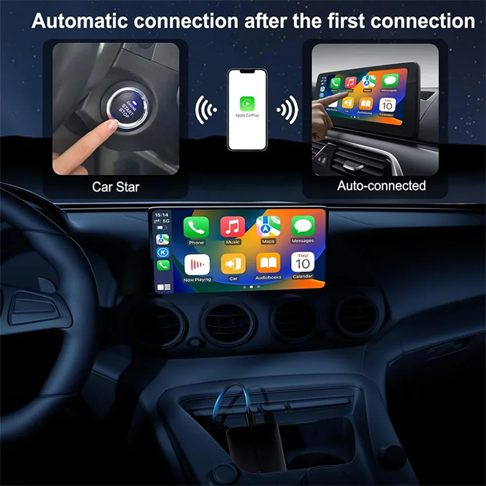 USB 4G Dongle with OB D Wifi Carplay & Android System 4GB + 64GB Wireless Android Auto Box with Sim Card Slot Bluetooth Car Kit