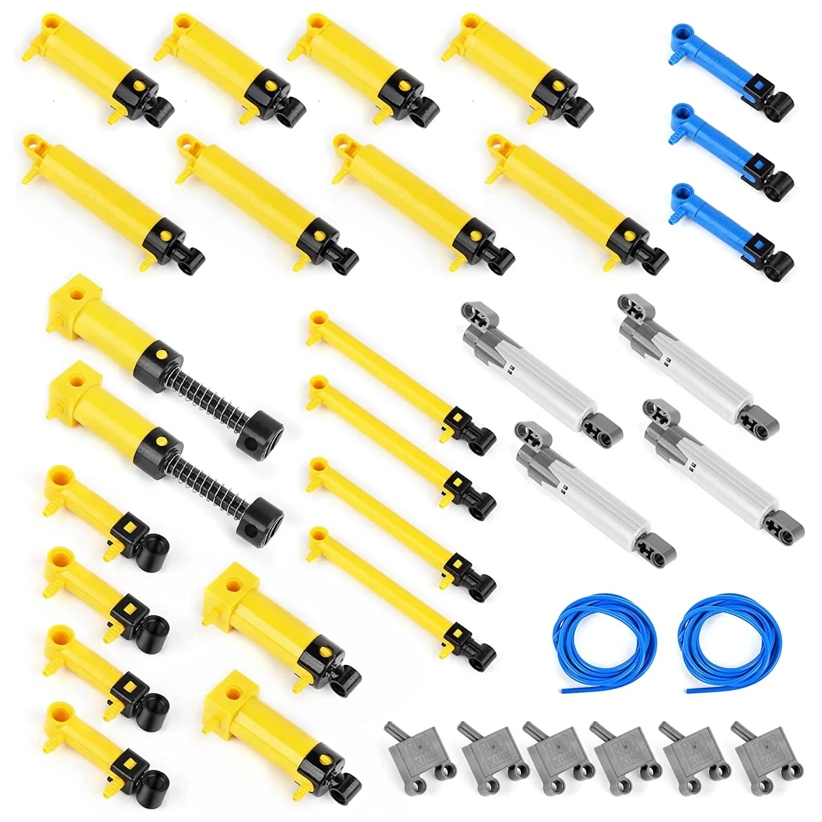 Mold King Pneumatische Kits Techniek Pneumatische Cilinders MOC Luchtpomp Zuiger Duwstangen, Geschikt Voor Bakstenen Speelgoed Totaal 35PCS