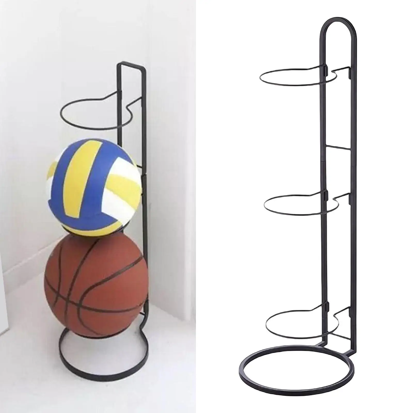 Zwart Metaal Basketbal Display Opbergrek Plank Ballenhouder Ruimtebesparing