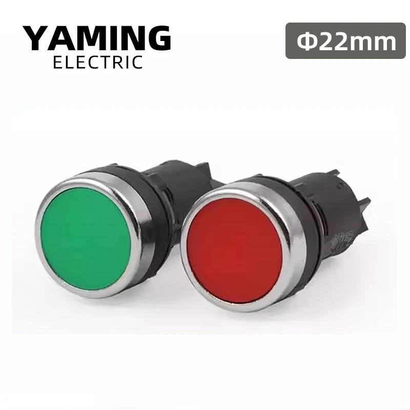 10pcs 22mm Momentary Electrical Push Button Switch Green/Red 1NO 1NC 3 Pins Screws Terminals LA39J-11B