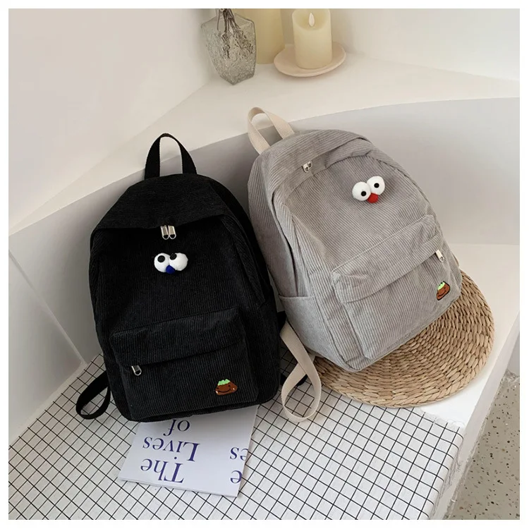 

Corduroy Bapa for Women 2026 New Trend Korean Version School Campus Bapa High School And College Students Class Bookbag