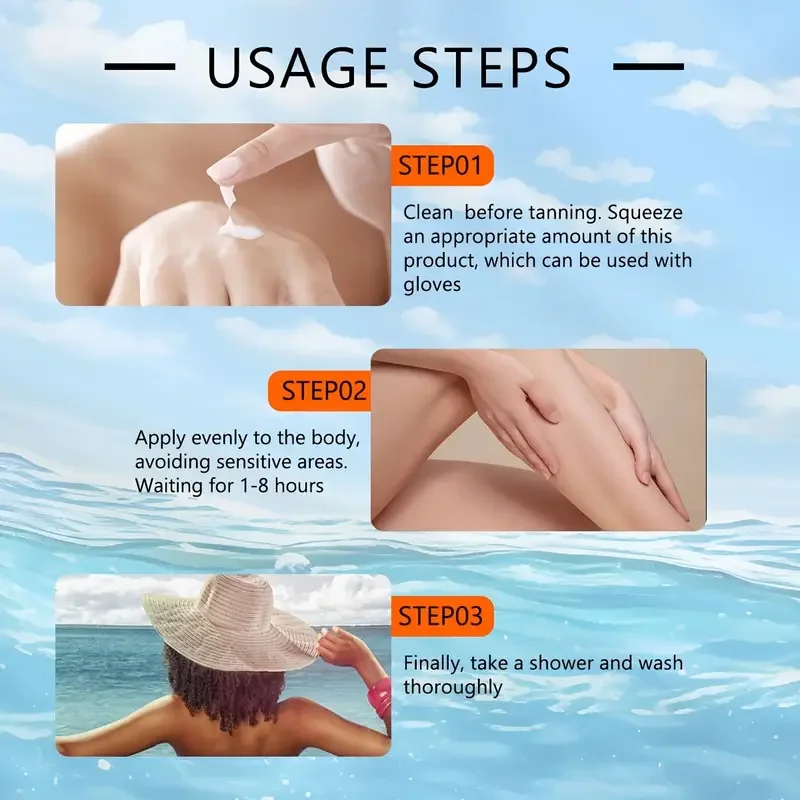 كريم تسمير البشرة الداكنة - كريم تسمير البشرة الداكنة للغاية 3000 مرة، مناسب للرجال والنساء - دباغة مضادة للبرتقال فائقة الداكنة، مع حماية للوشم - تركيبة صديقة للبشرة