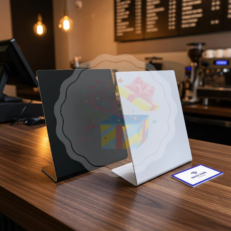 Blank NFC215 Chip Review Stand 13.56MHz 504Bytes Social Media QR Code Stand for Store Promotion