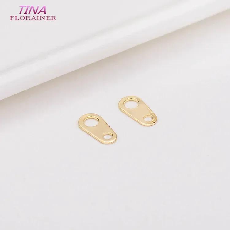 20 PCS 7x3MM DIY Jewelry Accessories Plated 14K Gold Color Copper Tail Chain Hanging Piece Extender Chain Connector Components