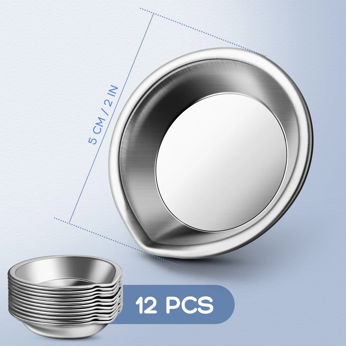 12pcs Stainless Steel Palette for Artist Children Student Craft Color Mixing Reusable Painting Tool Portable Acrylic Oil Paint