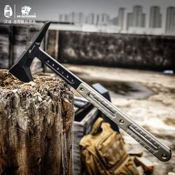 HX Outdoors DC53 Steel Multifunctional Hunting Camping Tactical Axe Artillery Fire Rescue Hammer Axes G10 Handle Dropshipping