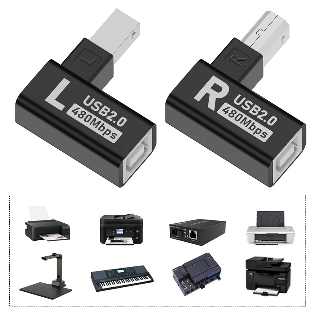 

USB 2.0 Type B Printer Adapter USB 2.0 Type-B Printing and Data Extension Adapter 480Mbps Male To Female for Printer Scanner HDD