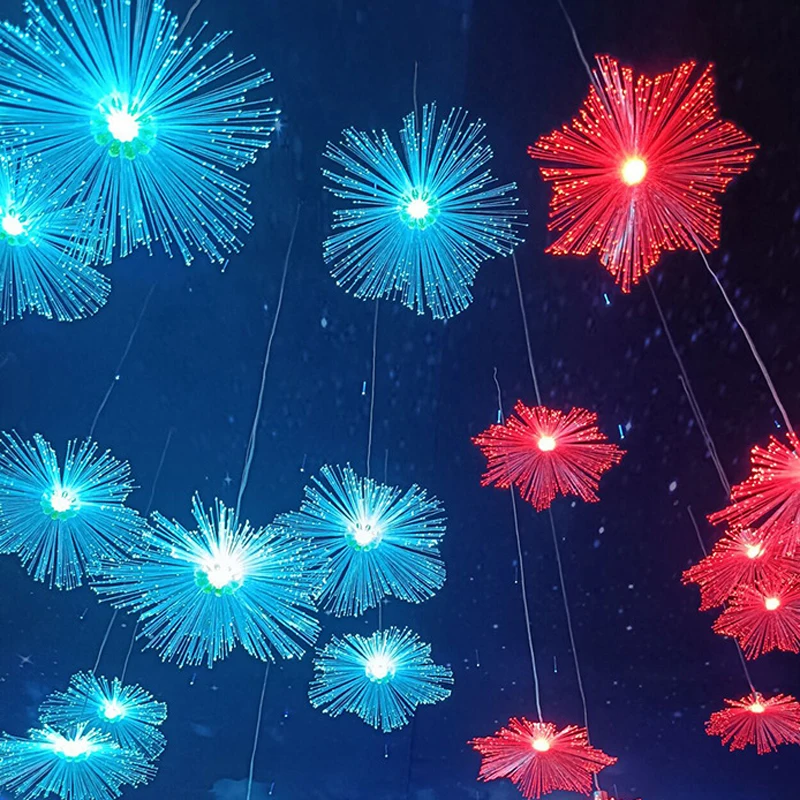 LED Fiber Optic Decorative Lights Festive Atmosphere Tree Hanging Lights Spring Festival Fiber Jellyfish Lights Street Lighting