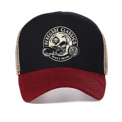 Casquette de baseball Vintage Glory Bounds pour hommes, chapeau de course de moto, chapeau de camionneur en maille, USA RapMetal, cool, nouveau, été